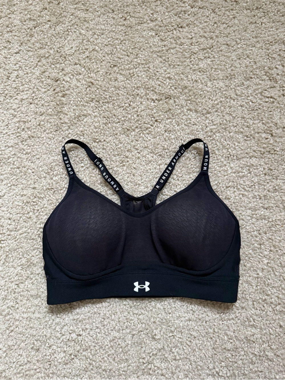 Under Armour Black Sports Bra with Branded Straps